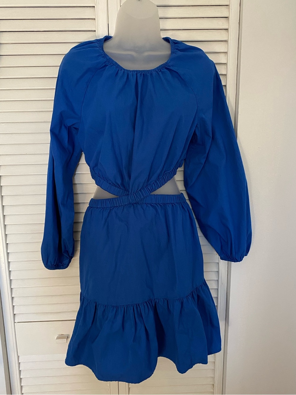 GAP Blue Ruched Cutout Cocktail Dress